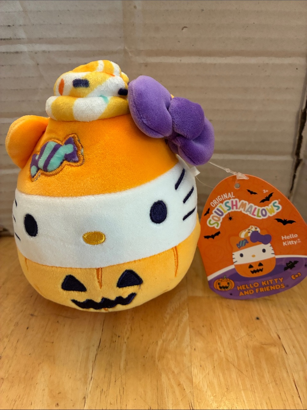Hello Kitty Halloween Squishmallows with purple bow about 5 in NWT.